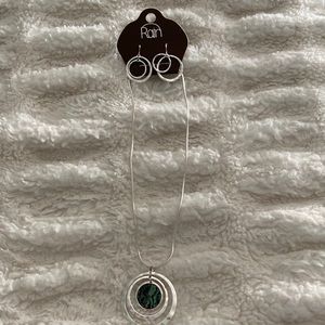 Silver necklace and earrings set